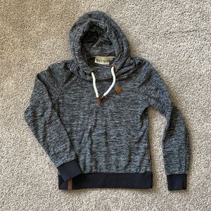 Naketano fleece hoodie - Black and grey heathered fleece.